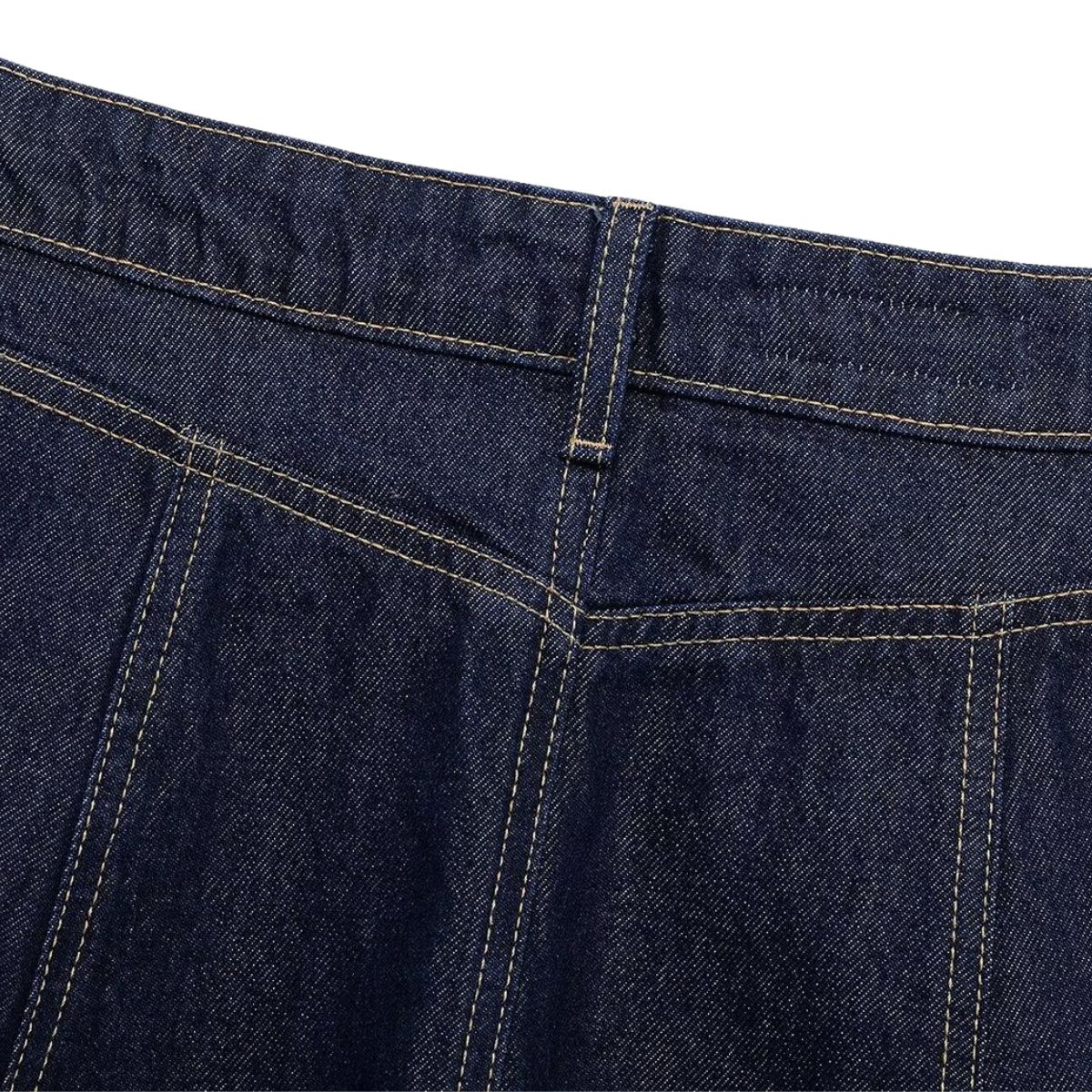 Indigo Denim Mini Flounce Skirt