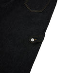 Washed Contrast-Stitch Baggy Relaxed Carpenter Denim Pants