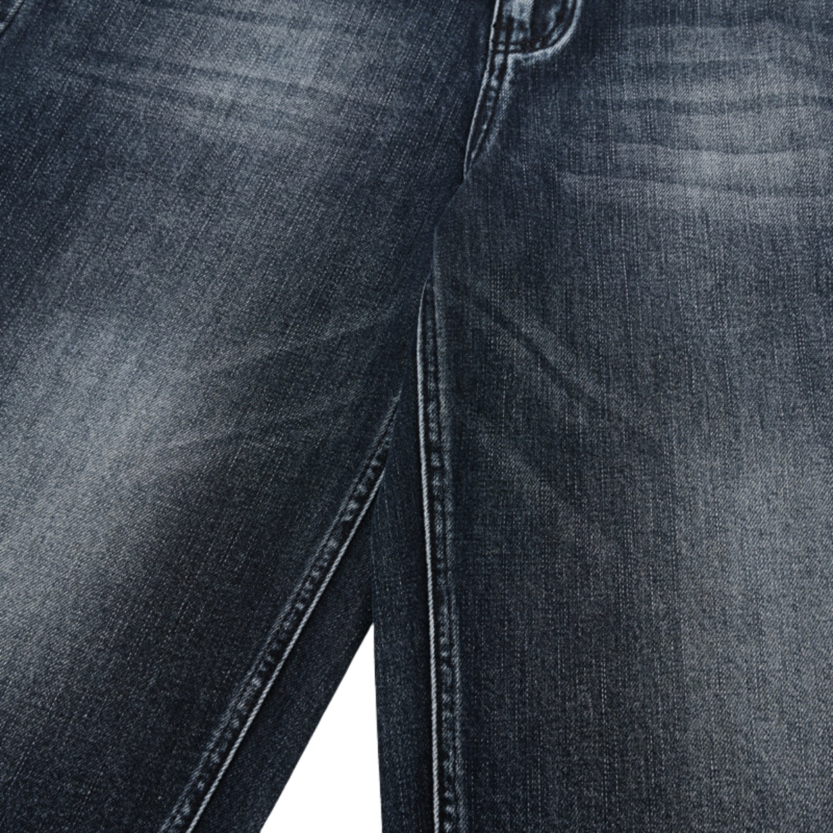 Double-Button Whiskered Wide-Leg Denim Shorts