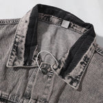 "BODY" Graphic Distressed Denim Jacket