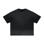 Boxy Raw Edge Washed Loose Short Sleeve Tee