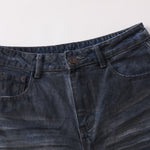 Fray Hem Vintage Wide-Leg Distressed Jeans