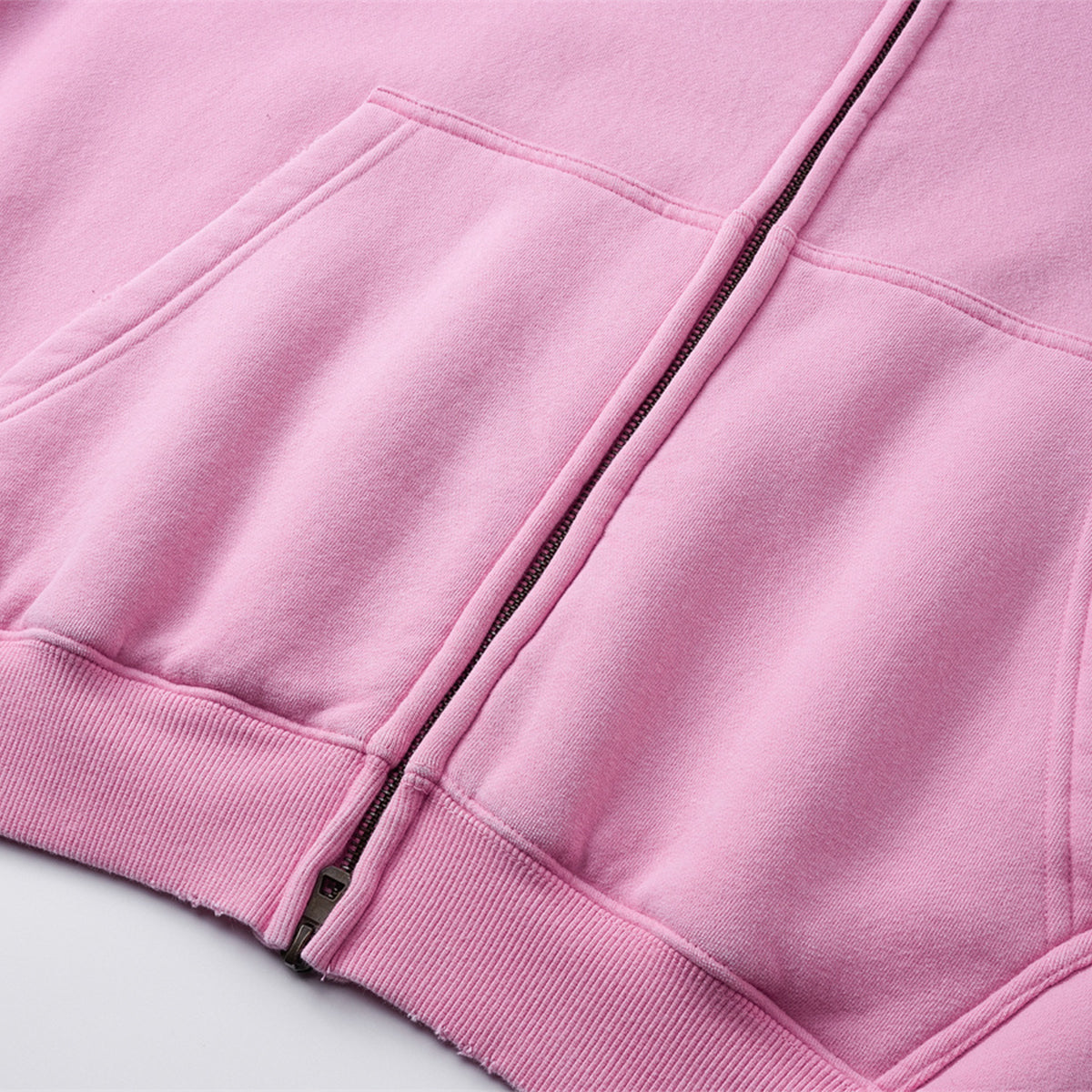 Vintage Oversized Full Zip Kangaroo Pocket Hoodie