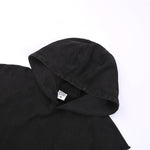 Raw Edge Sleeveless Muscle Hoodie