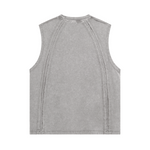 Raw Edge Patchwork Muscle Tank 275gsm