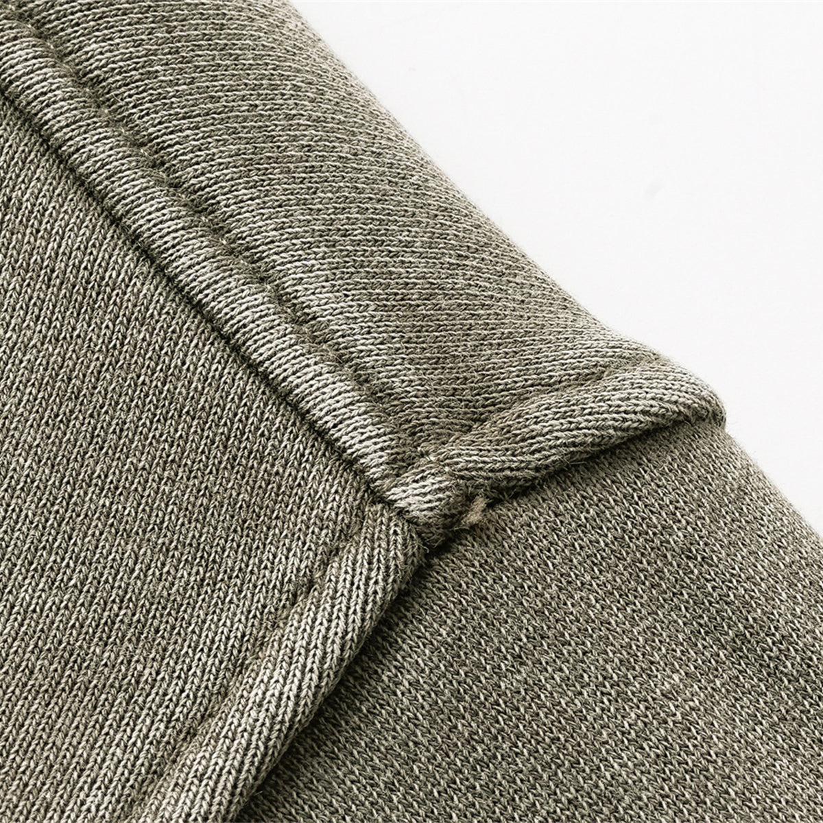 Vintage Zip-Up Ribbed Stand Collar Sweatshirt