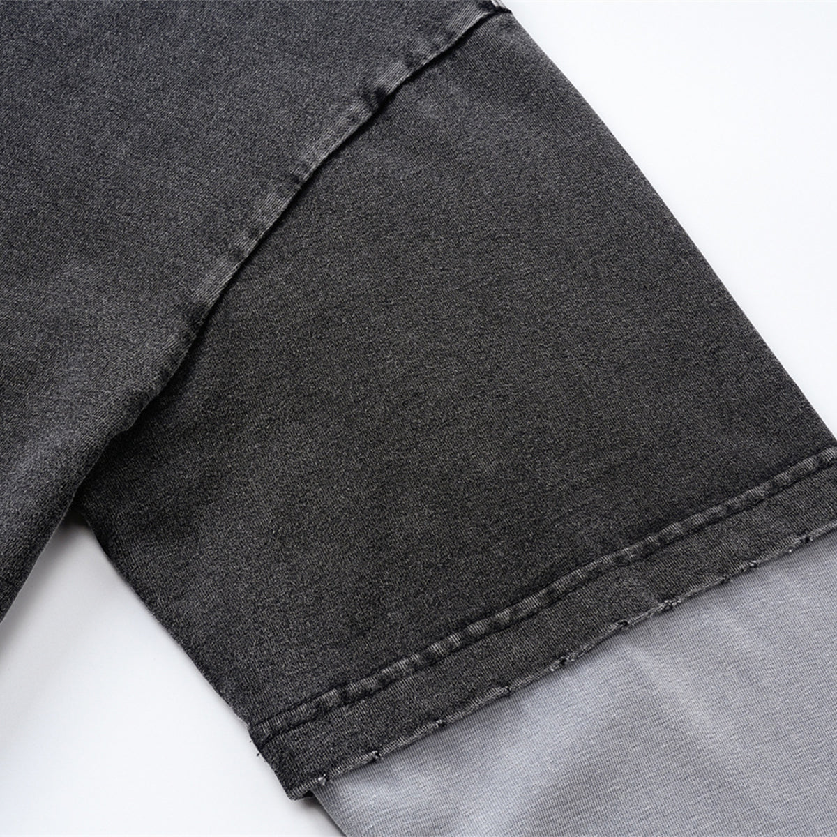Layered Sleeve Two-Tone Oversized Streetwear T-Shirt