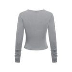 Long-Sleeve Ribbed Henley Top 8.25oz