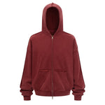 Oversized Vintage Washed Zip Up French Terry Hoodie