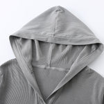 Ruched Fitted Long Sleeve Hoodie Top