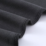 Asymmetric Neck Long Sleeve Ribbed Top