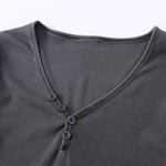 Long-Sleeve Ribbed Henley Top 8.25oz