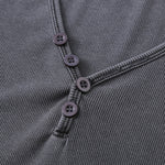 Long-Sleeve Ribbed Henley Top 8.25oz