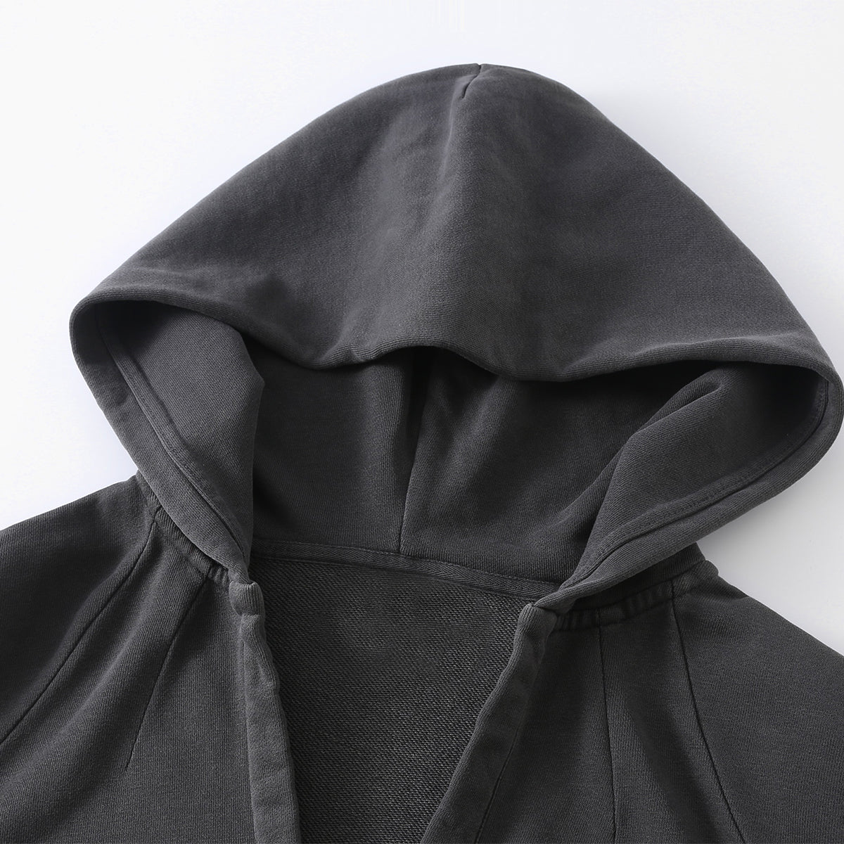 Ruched Waist Cotton Cropped Hoodie