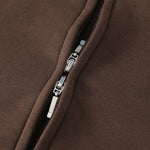 Double-Slider Zipper Fleece Cropped Sweatshirt