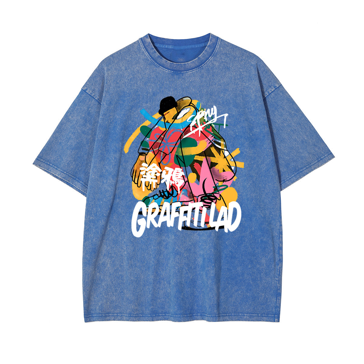 Chinese Characters Graffiti Streetwear Graphic Tee-INNBLAC Fashion Apparel