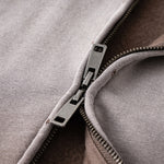 Front-Zip Raw Edge Ripped Hoodie