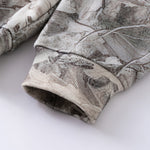Double-Slider Zipper Branch Camouflage Fleece Hoodie