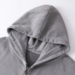 Heavyweight Washed Cotton Zip-Up Hoodie