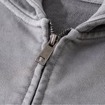 Heavyweight Washed Cotton Zip-Up Hoodie