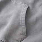 Heavyweight Washed Cotton Zip-Up Hoodie