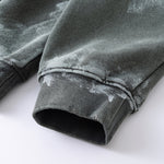 Distressed Edge Painted Graphic Washed Hoodie