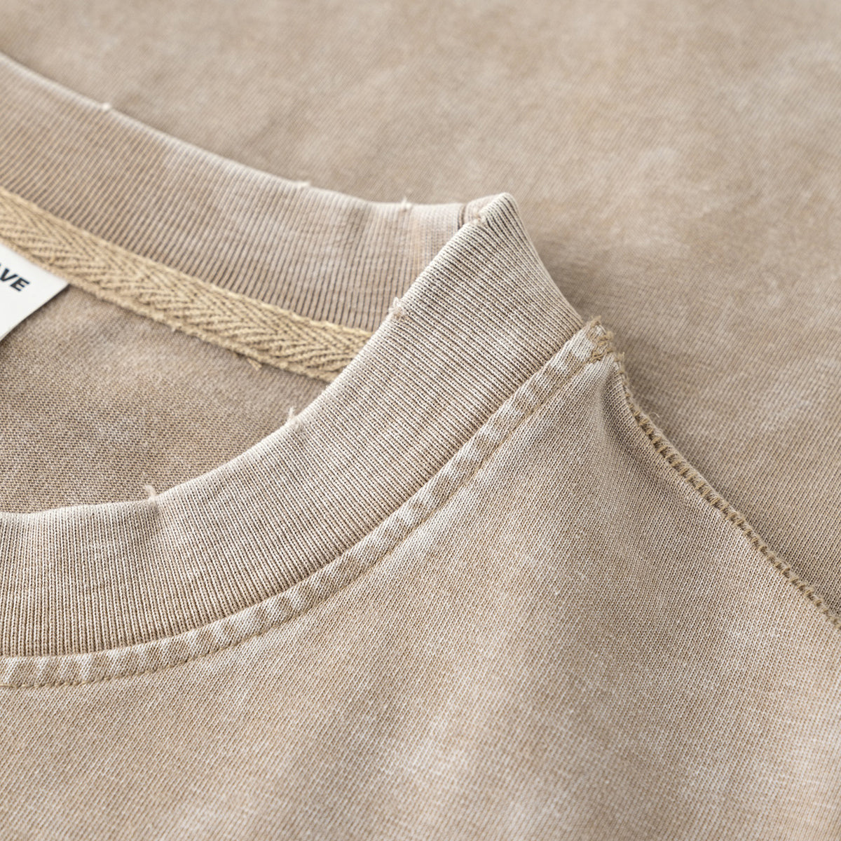 Distressed Raw Edge Washed T Shirt 275gsm