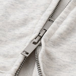 Double-Slider Zipper Solid Color Hoodie