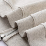 Double-Slider Zipper Solid Color Hoodie