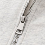 Relaxed Zip-Front Solid Color Sweatshirt