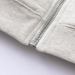 Relaxed Zip-Front Solid Color Sweatshirt
