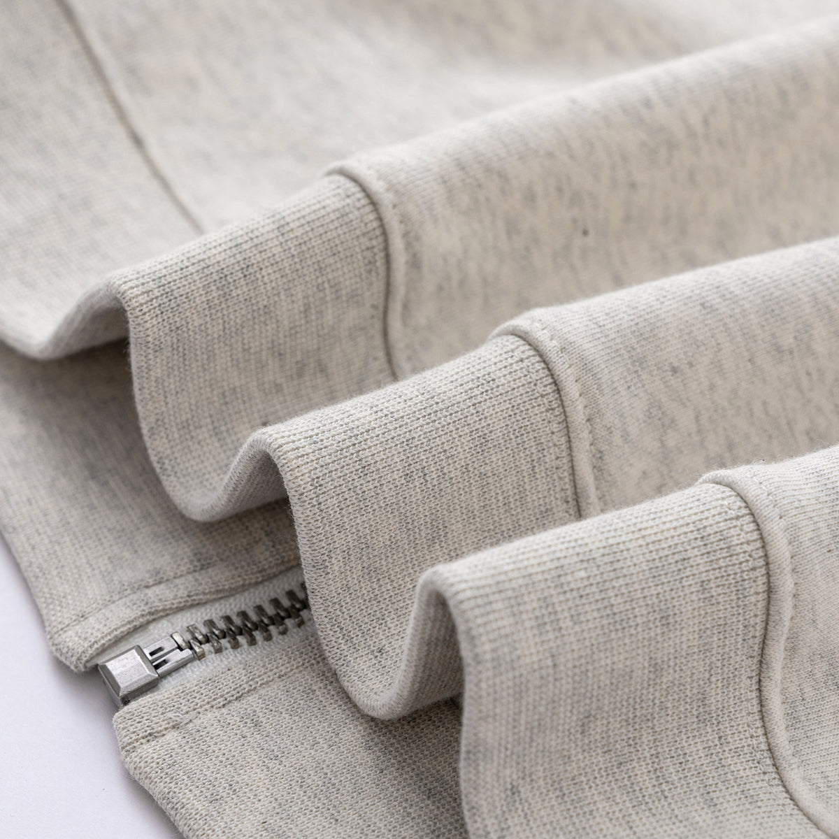 Relaxed Zip-Front Solid Color Sweatshirt