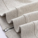 Relaxed Zip-Front Solid Color Sweatshirt