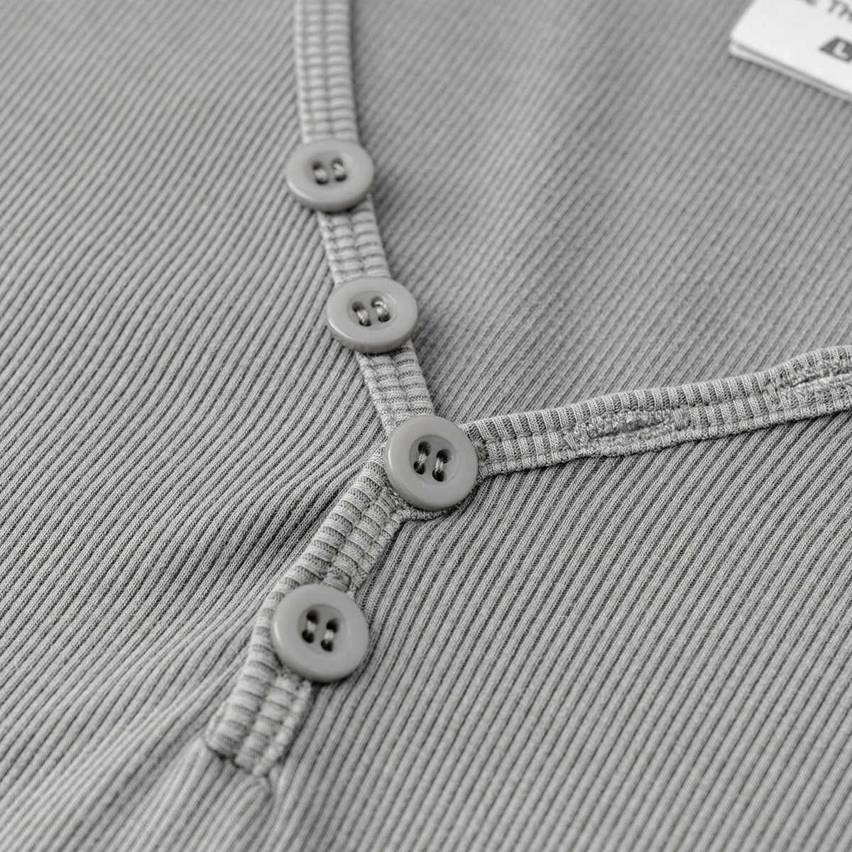 Short-Sleeve Ribbed Henley Top 275gsm