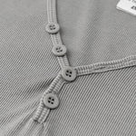 Short-Sleeve Ribbed Henley Top 275gsm