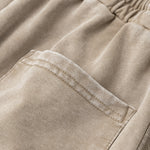 Washed Raw Edge Baggy Shorts