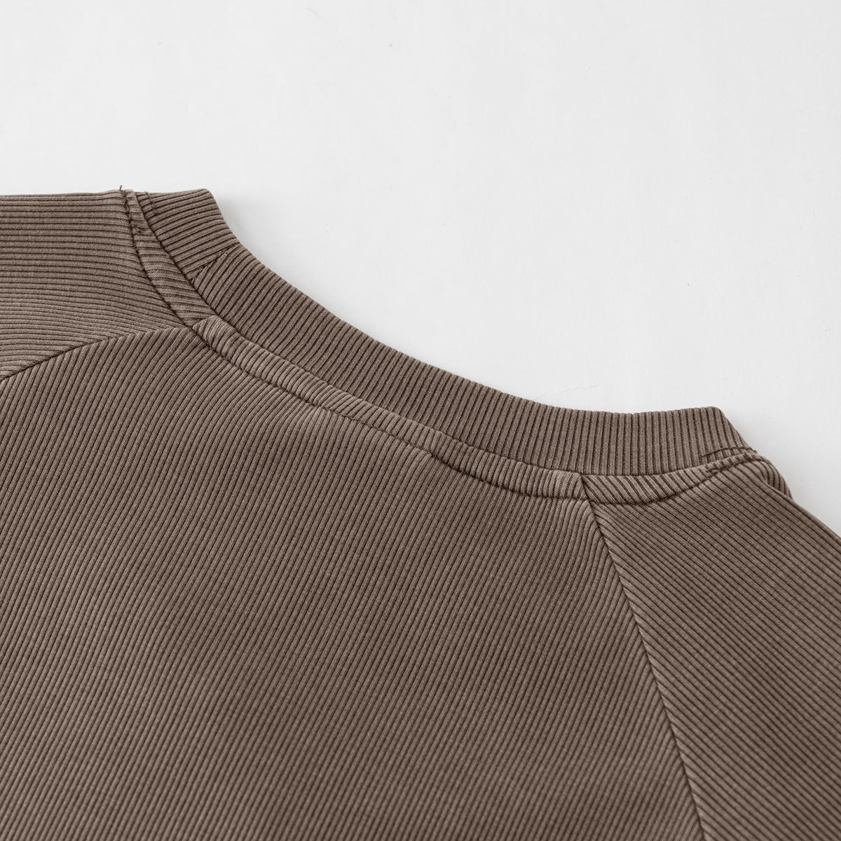 Crew Neck Ribbed Crop T Shirt 275gsm