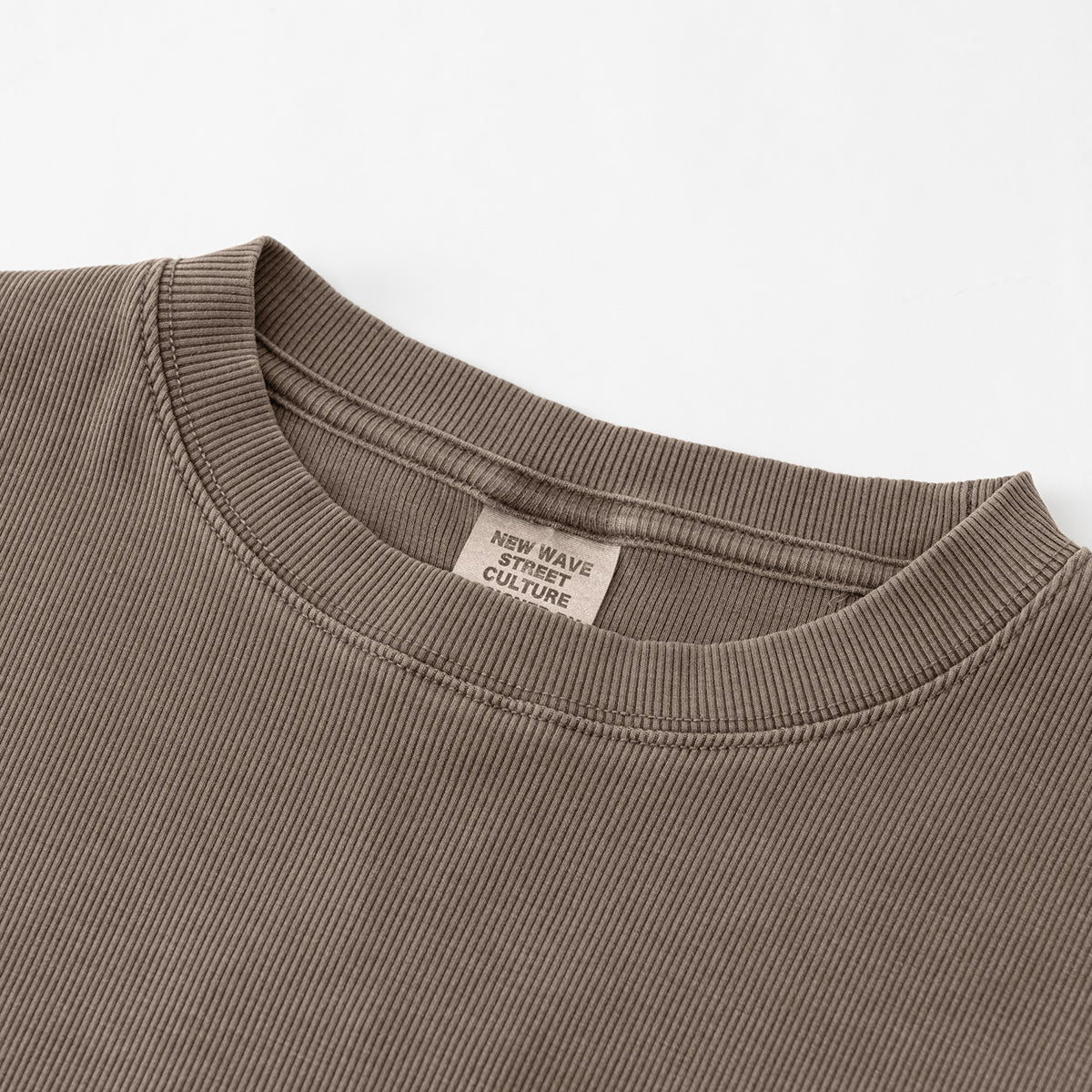 Washed Crew Neck Ribbed Crop Tee 275gsm