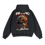 Skull Graphic Washed Boyfriend Hoodie-INNBLAC Fashion Apparel