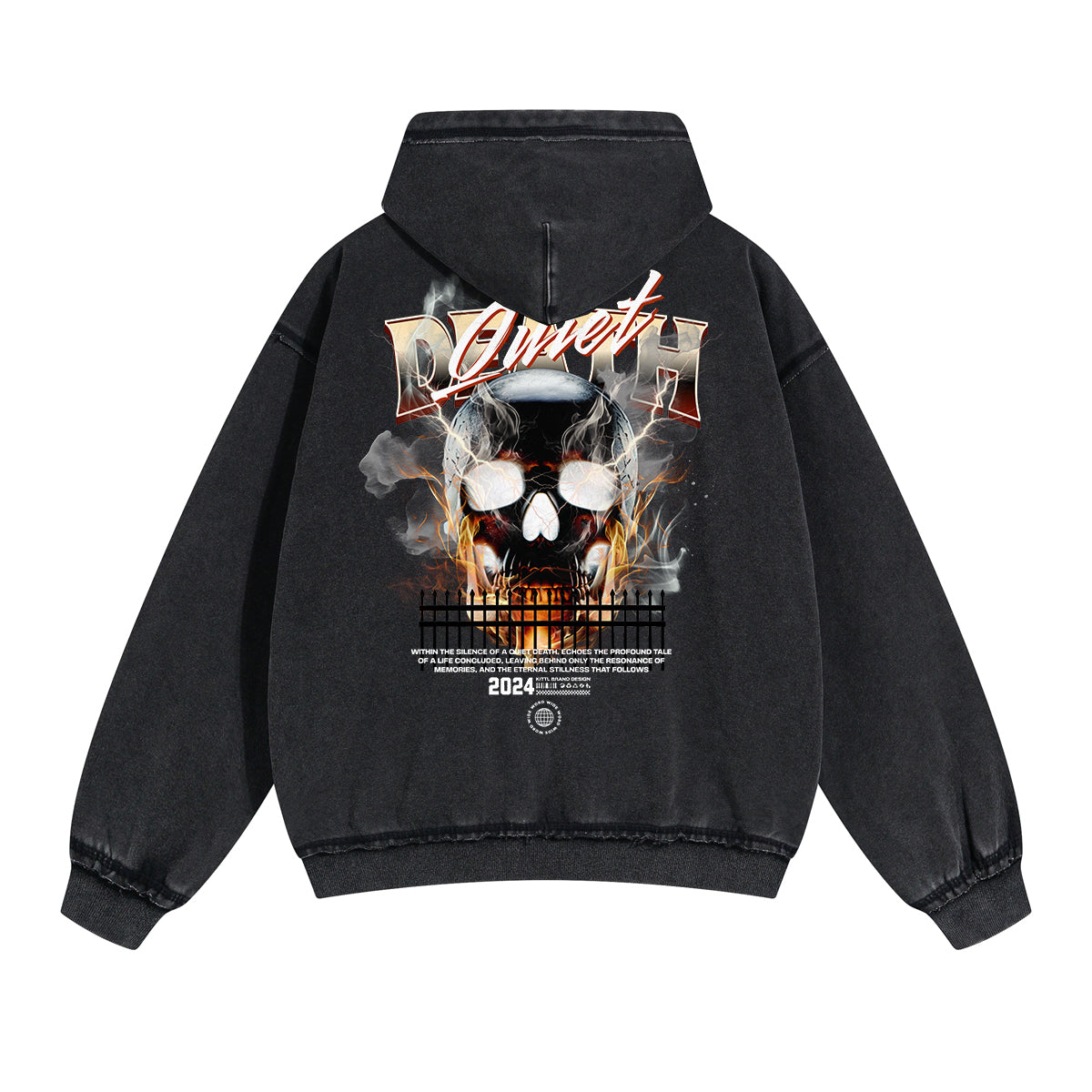 Punk Skull Graphic Zipper Hoodie-INNBLAC Fashion Apparel