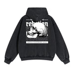Punk Skull Graphic Zipper Hoodie-INNBLAC Fashion Apparel