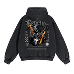Punk Skull Graphic Zipper Hoodie-INNBLAC Fashion Apparel