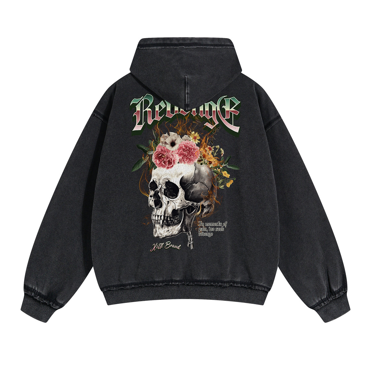 Punk Skull Graphic Zipper Hoodie-INNBLAC Fashion Apparel