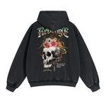 Punk Skull Graphic Zipper Hoodie-INNBLAC Fashion Apparel
