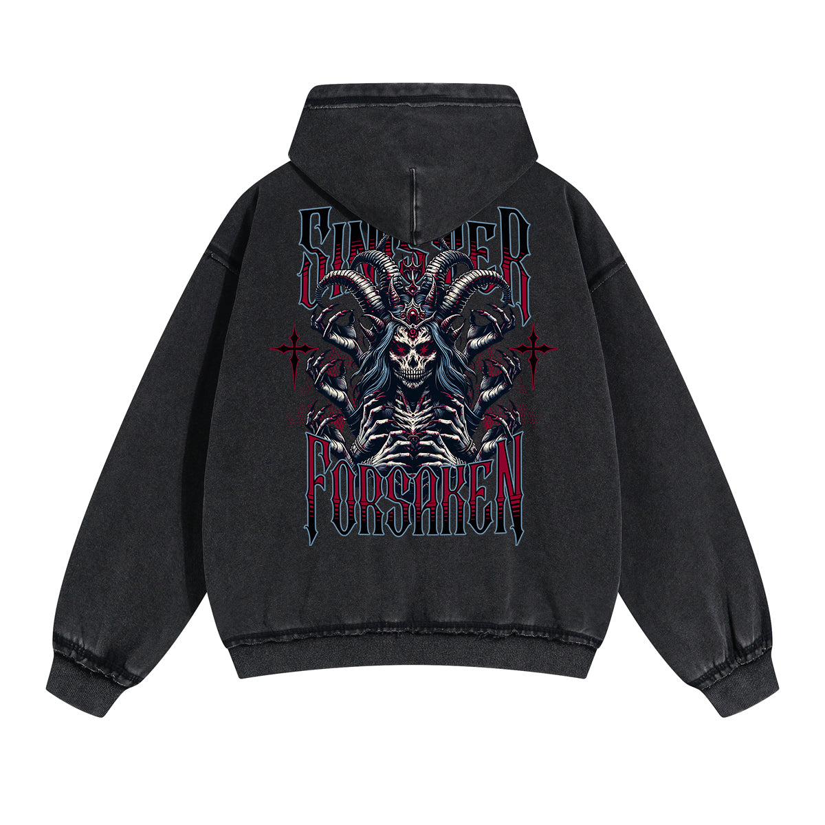 Punk Skull Graphic Zipper Hoodie-INNBLAC Fashion Apparel