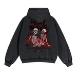 Punk Skull Graphic Zipper Hoodie-INNBLAC Fashion Apparel