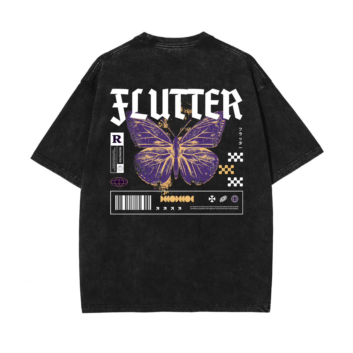 Gothic Butterfly Back Print Tee-INNBLAC Fashion Apparel