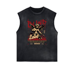 Stone Wash Cupid Angel Graphic Sleeveless Tee