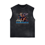 Stone Wash Cupid Angel Graphic Sleeveless Tee