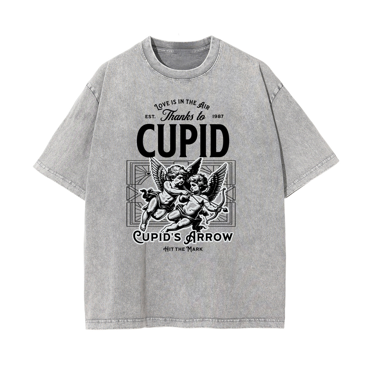 Washed Faded Cupid Sniper Graphic Tee